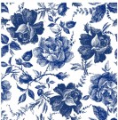 Blue Sketched Flowers - Rice Decoupage Paper thumbnail
