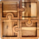 Puzzle, fire serveringsskåler i heltre akasie thumbnail