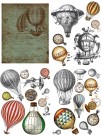 Hot Air Balloons And Clocks Transfer thumbnail