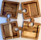 Puzzle, fire serveringsskåler i heltre akasie thumbnail