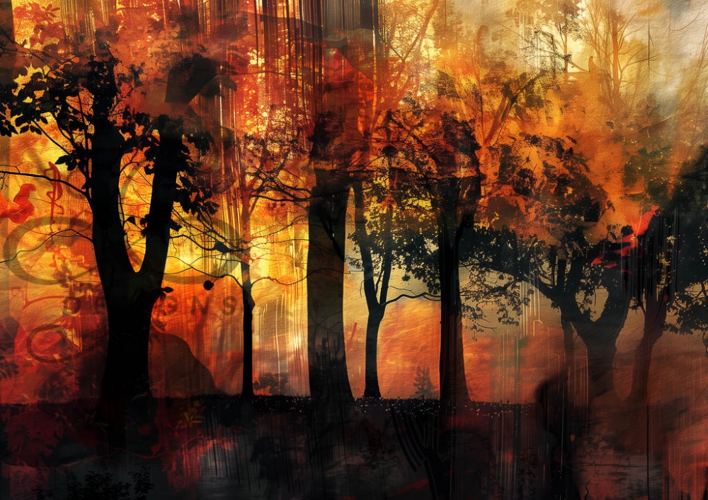 Autumn Veil A1 (84x59cm). A1 format decoupage eller fine art.