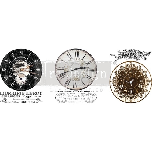 Decor Transfers – Vintage Clocks  - 3 sheets, 21,5 cm x 28 cm