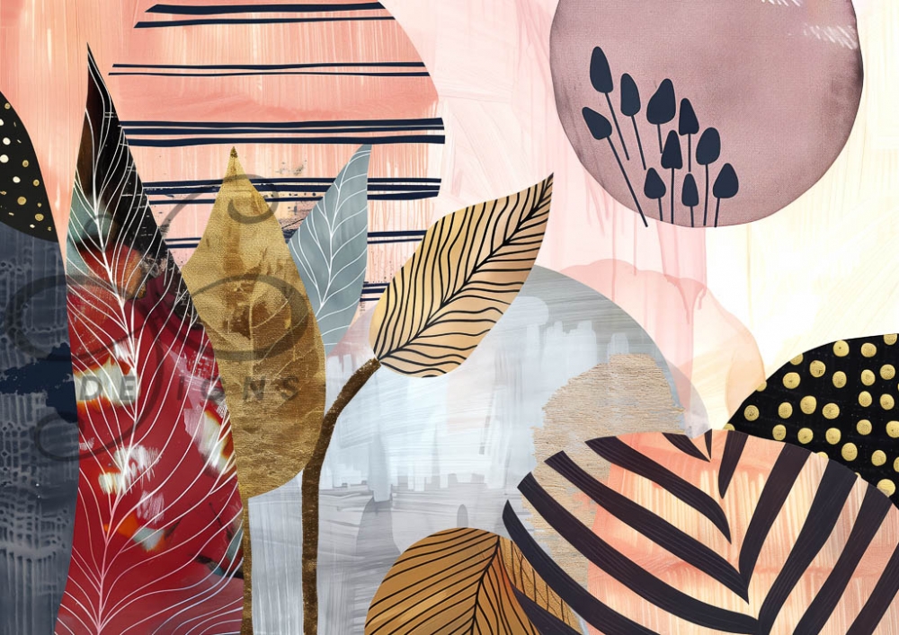 Petals & Lines A1 (84x59cm). A1 format decoupage eller fine art.
