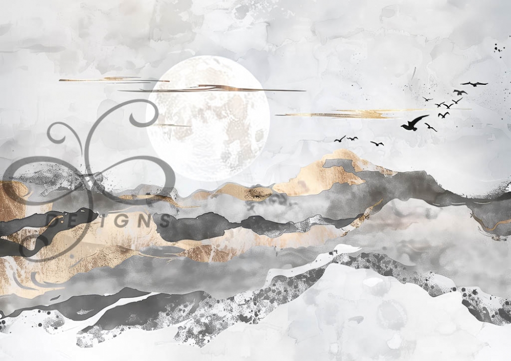 Moonlit Silence A1 (84x59cm). A1 format decoupage eller fine art.