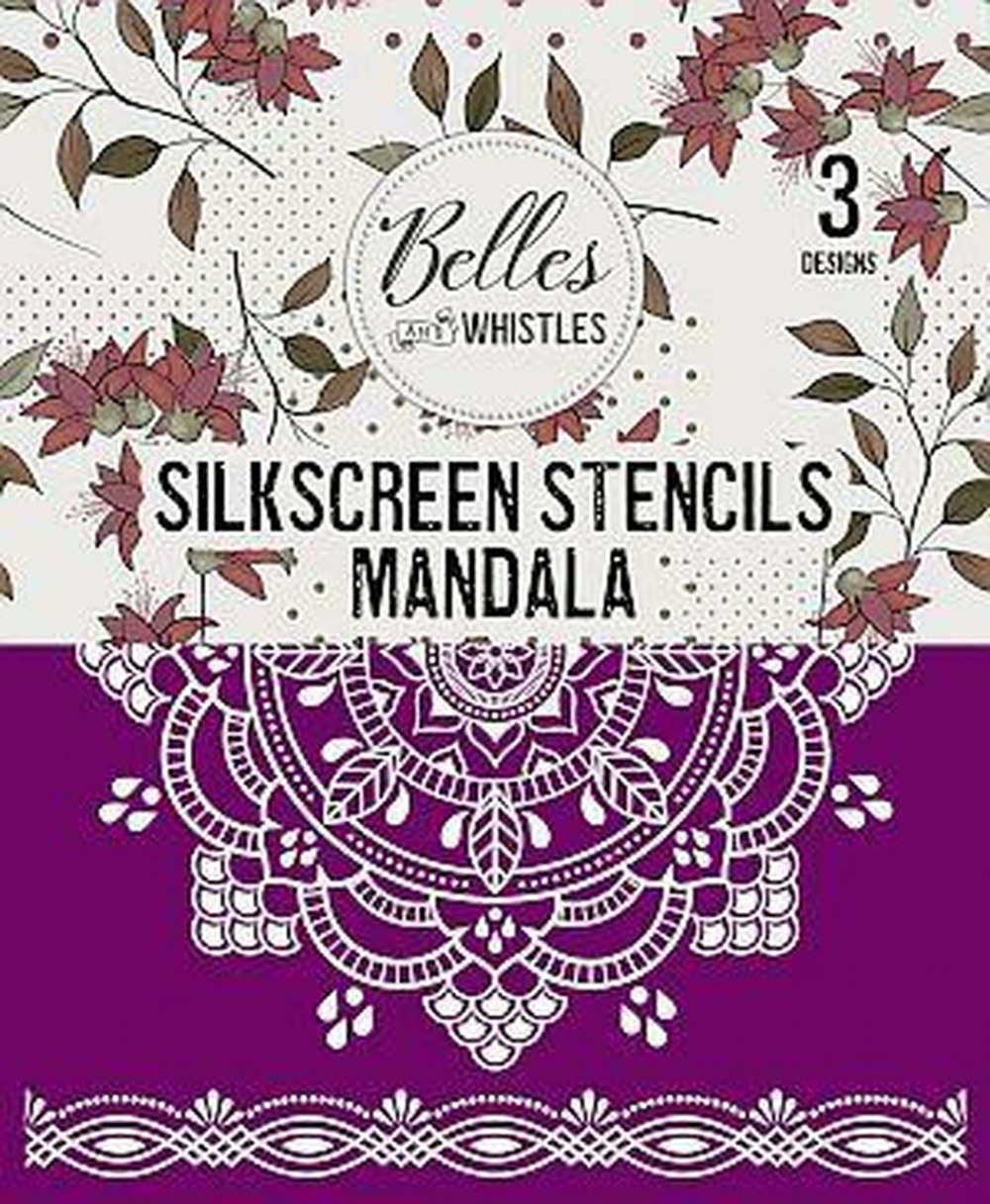 Belles and Whistles Silkscreen Stencil – Lightweight Adhesive – Reusable – Mandala 20x25cm
