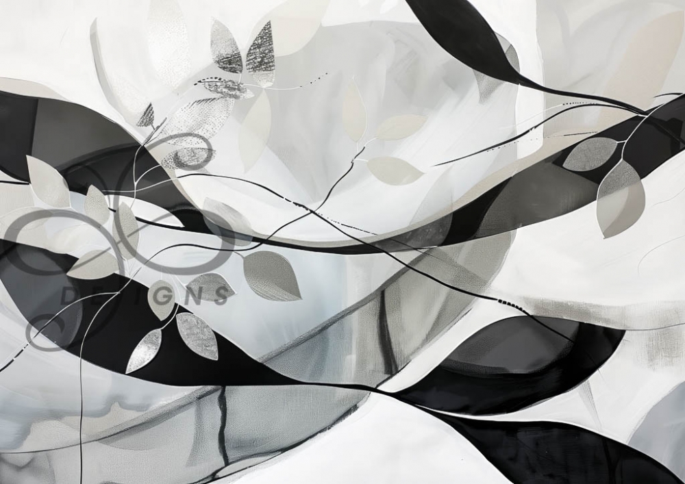 Monokrome Blader A1 (84x59cm). A1 format decoupage eller fine art.