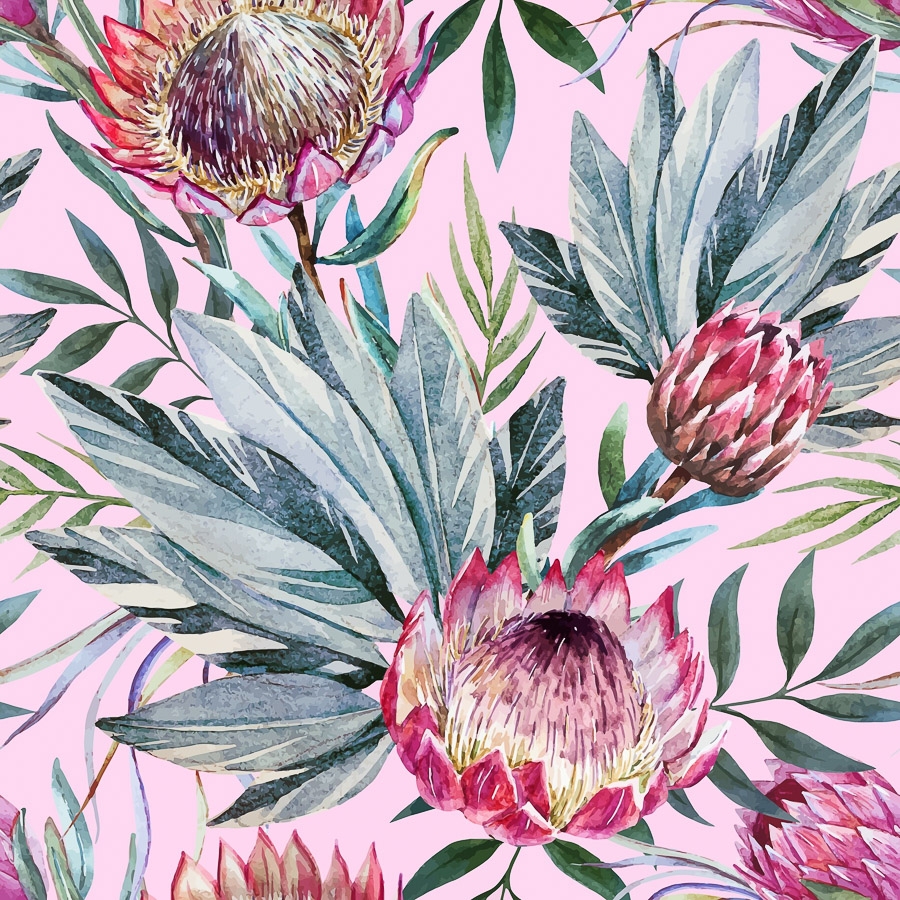 Belles & Whistles Decoupage Paper Tropical on Pink 3 sheets of 30 x 42cm