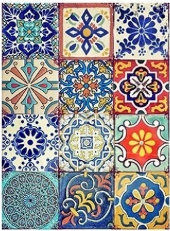 Belles & Whistles Decoupage Paper Colorful Tiles 3 Sheets 30 x 42cm