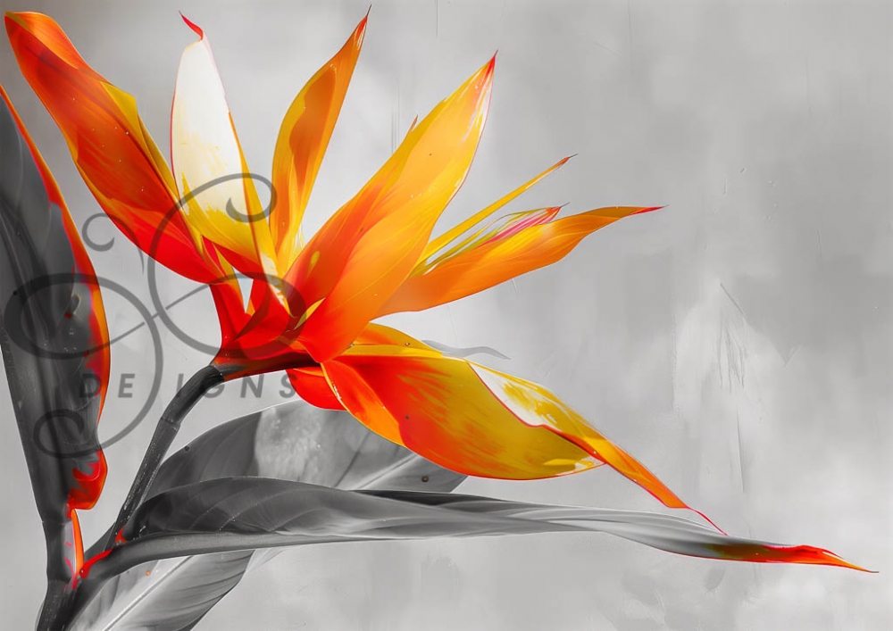 The Painted Flower A1 (84x59cm). A1 format decoupage eller fine art.
